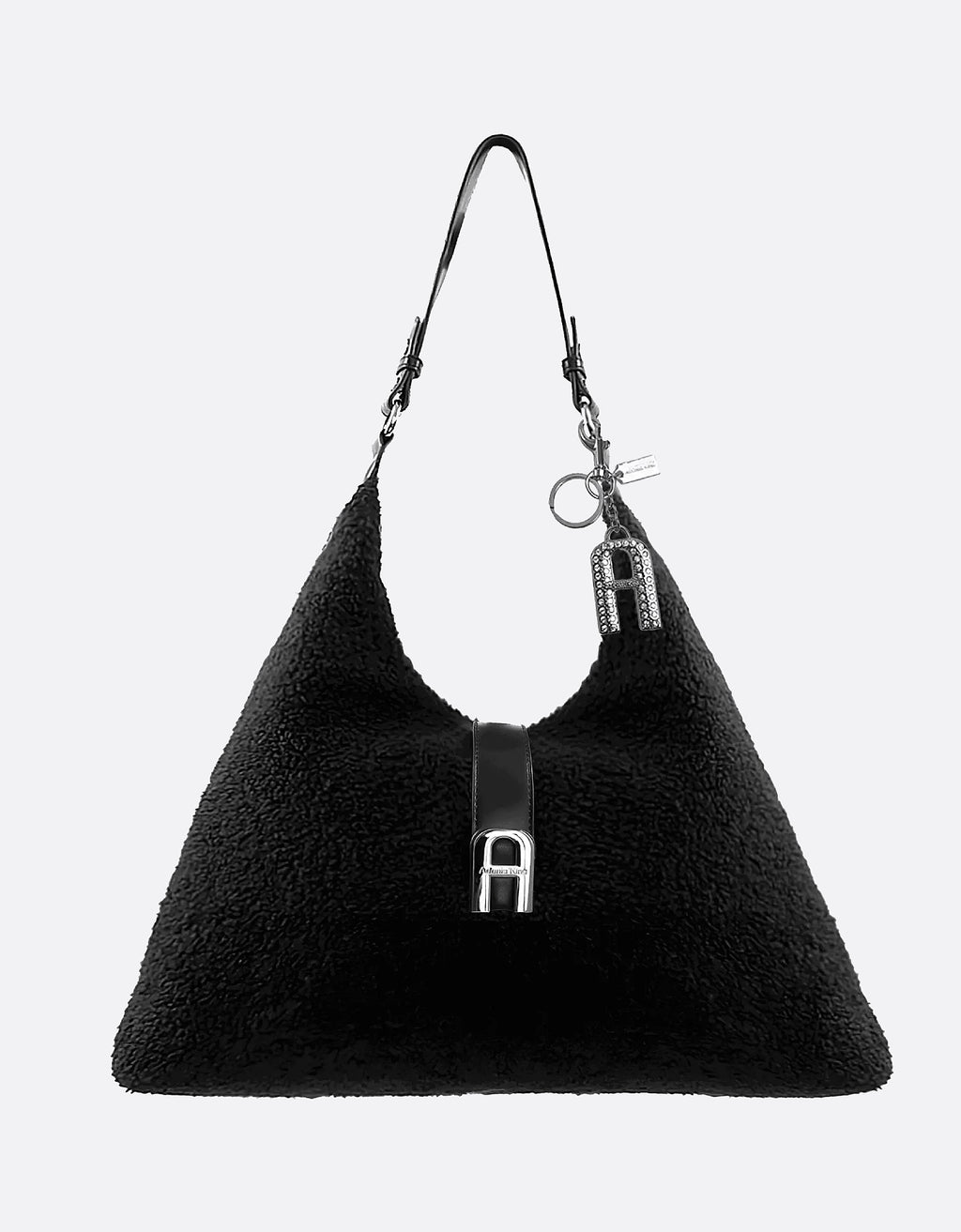 Signature Silver Metal Bag Charm, Unisex